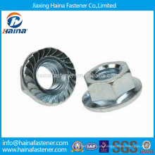 DIN6923 M16 zinco chapeado serrilhado Flange Nut Flange Made in China